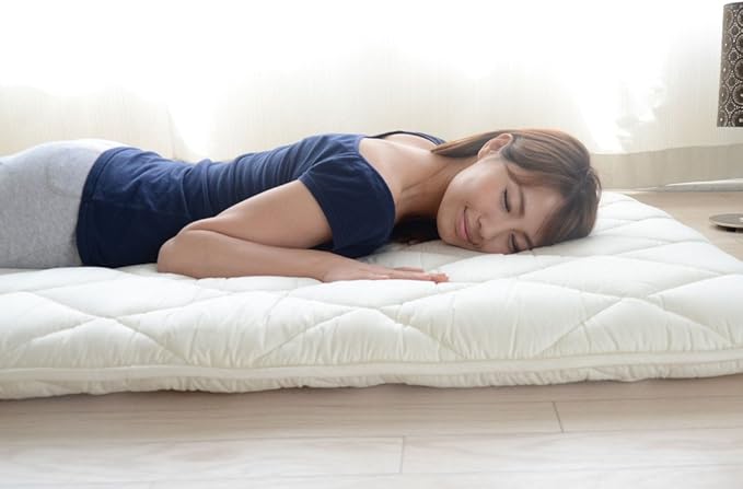 EMOOR Japanese Futon Mattress CLASSE Twin XL Made in Japan White, Foldable Floor Sleeping Bed Tatami Mat