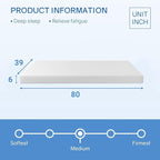PayLessHere 6 Inch Twin XL Green Tea Memory Foam Mattress Cooling Gel Infused Mattress,Medium Firm Mattresses Fiberglass Free/CertiPUR-US Certified/Bed-in-a-Box/Pressure Relieving Twin XL Size,White
