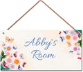 Personalized Sign For Kids Room Door Sign, Romantic Butterfly Flowers Wall Art Sign for Little Man Cave, Custom Name Wooden Signs for Girls Bedroom Nursery Name Hanging Décor