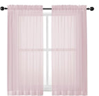 OWENIE Sheer Curtains 54 Inch Length 2 Panels Set, Blush Sheer Curtain for Living Room, Soft Airy Window Treatments for Bedroom, Fimly Voile Sheer Curtains & Drapes, 2 Pcs 84 Width 54 Long