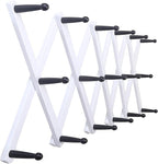 SKOLOO Hat Rack for Wall with 17 Hooks, Solid Wooden, Modern, Expandable Coat Rack Wall Mount for Coats, Hats, Bags, Baseball Caps, Black on White