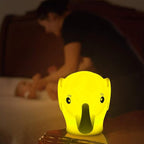 Night Light Kids with Cute Elephant Design Children's Room LED Bedside Lamp with Changeable RGB Colors Rechargeable Night Light Compatible with Touch-Control & Remote Control - Elephant