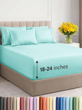 Extra Deep Cal King Sheet Set - 6 Piece Breathable and Cooling Sheets - Hotel Luxury Bed Sheets Set - Easy Fit - Soft, Wrinkle Free and Comfy Sheets Set - Spa Blue Sheet Set with Extra Deep Pockets
