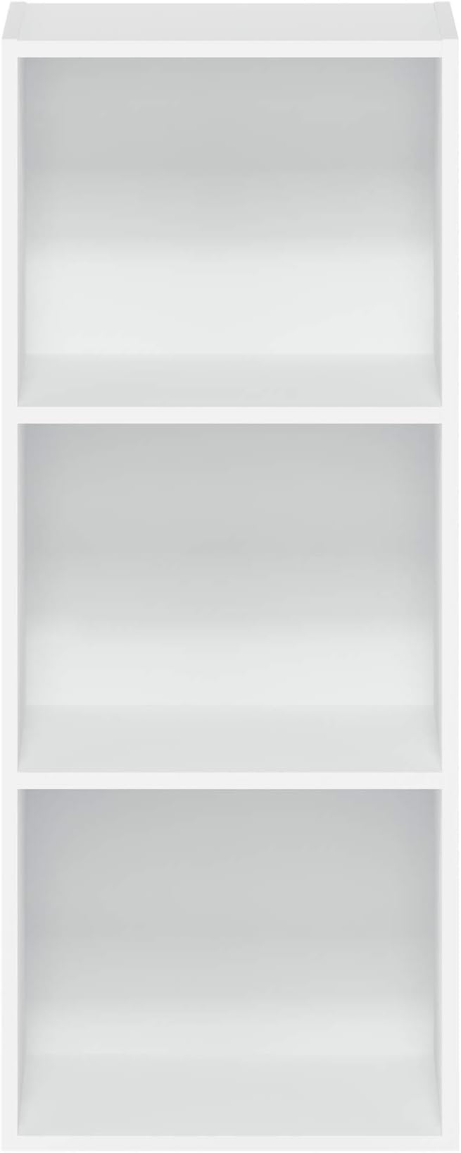Furinno LUDER Book Shelf, 3-Cube Bookshelf, Bookcase, 9.3" x 12" x 31.5", for Living Room, Bedroom, Home Office, White