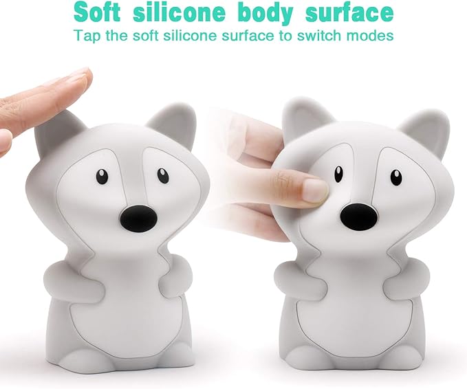 Large Fox Night Lights for Kids, Silicone Night-Light, Bedside lamp, 9 Colors Baby Sleep Light Children's Bed Bedroom Lamp for Toddlers/Boys/Girls/Adults/Bedroom/Outdoor/Camping/Gift - Large