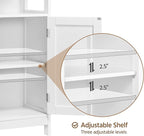 Yaheetech Bathroom Floor Storage Cabinet, Wooden Free Standing Storage Organizer with 2 Doors & Adjustable Shelves, for Living Room Hallway, White