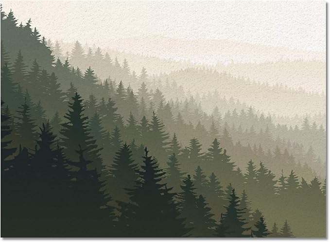 Large Area Rugs 5' x 7' Throw Carpet Floor Cover Nursery Rugs For Children/Kids, Northern World with Coniferous Trees Scandinavian Woodland, Modern Kitchen Mat Runner Rugs For Living Room/Bedroom