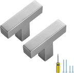 Ravinte 20 Pack Brushed Nickel Kitchen Cabinet Handles Single Hole Cabinet Pulls Square Kitchen Hardware for Cabinet Drawer Pulls Drawer Handles Come with Screwdriver