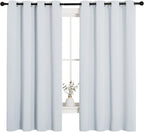 NICETOWN Room Darkening Draperies Curtains Panels, Window Treatment Thermal Insulated Grommet Room Darkening Curtains/Drapes for Bedroom (Greyish White, 2 Panels, 55 by 68)