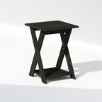 Furinno TIDUR Night Stand, Open Shelf Design X-Legs Nightstand, Criss-Crossed Bedside Table, End Table, Side Table, for Bedroom, Living Room, Espresso