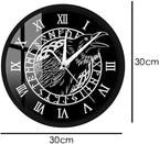 Geek Alerts Voice Control LED Lighting Clock, Cawing Black Crow with Roman Numerals Wall Clock Viking Odin Raven with Scandinavian Runes Silent Sweep Watch