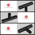 homdiy Black Cabinet Knobs 30Pack Single Hole Drawer Knobs Black Kitchen Drawer Pulls and Knobs Stainless Steel Cabinet Hardware for Bathroom, Cupboard