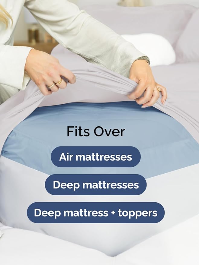 Extra Deep King Sheet Set - 6 Piece Breathable & Cooling Sheets - Hotel Luxury Bed Sheets Set - Easy & Secure Fit - Soft, Wrinkle Free & Comfy Sheets Set - French Grey Sheet Set w/Extra Deep Pockets