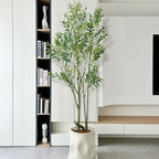 Faux Olive Tree 7ft(84in) Tall Artificial Plant Indoor Decor Large Realistic Potted Fake Modern Greenery with Natural Wood Branches and Green Leaves for Home Living Room,Bedroom,Office Decor.