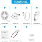 Led Strip Lights 50.5ft White Dimmable Led Light Strip Flexible Rope Lights Kits with 24v Etl Power Supply, Adhesive Clips, Dimmer Switch and Connectors for Indoor Decor