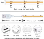 Short LED Strip Lights Yellow 5V USB Not Dimmable Flexible COB LED Rope Lights 320 LEDs/m Super Bright Gold Bendable Small Tape Lights for Exhibition Hall,Living Room TV Lights Decor (3.28FT/1M)