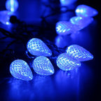 Brizled Blue Christmas Lights, 16ft 25 LED C9 Connectable, 120V UL Certified Outdoor Indoor Xmas Tree Roof Patio Porch Party Holiday Decor