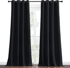 NICETOWN Patio Blackout Curtain Shades - Summer Home Decoration Thermal Insulated Grommet Blackout Draperies/Drapes for Kitchen (2 Panels, 55 inches x 96 inches, Black)
