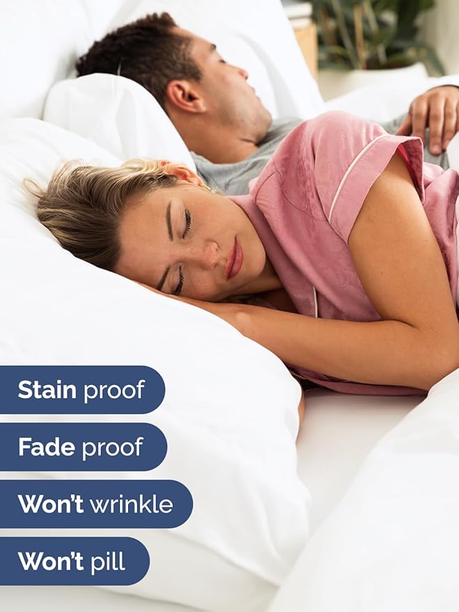 Extra Deep Twin XL Sheet Set - 4 Piece Breathable & Cooling Sheets - Hotel Luxury Bed Sheets Set - Easy & Secure Fit - Soft, Wrinkle Free & Comfy Sheets Set - White Sheet Set with Extra Deep Pockets