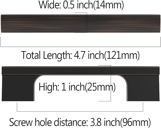 Asidrama 10 Pack 3.75 Inch(96mm) Oil Rubbed Bronze Kitchen Cabinet Handles, Cabinet Pulls Kitchen Cabinet Hardware for Cupboard Drawer Pulls