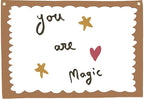 Baby Kids Growth Affirmation Stuff Nursery Above Crib Bedroom Playroom Reading Room Wall Decor Hanging Rectangular Banner Flag Sign Wall Art Baby Shower Baptism Birthday Christmas Gift You are Magic