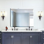 Mirrorons Beveled Mirror, Bathroom Mirrors for Wall 40" x 32", Frameless Rectangle Bathroom Mirror with Beveled Edge, Hangs Horizontally or Vertically, Upgraded Packing