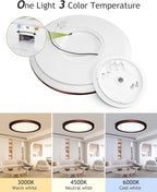 hepside 1PACK Flush Mount LED Ceiling Light Fixture Oil Rubbed Bronze, 12Inch 28W, Dimmable 3000K-4500K-6000K 3 Color Ceiling Lamp 3200LM Low Profile Ceiling Light for Kitchen Bedroom Hallway