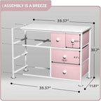 Sorbus Fabric Dresser for Kids Bedroom - Chest of 8 Drawers, Storage Tower, Clothing Organizer, for Closet, for Playroom, for Nursery, Steel Frame, Fabric Bins - Knob Handle (Pastel Pink)
