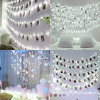 Decute 100 LED 50 Photo Clips String Lights Holder 33FT Starry Fairy Lights for Hanging Pictures Cards Memos USB Powered with Switch Perfect for Bedroom Wedding Dorm Christmas Decor (Cool White)