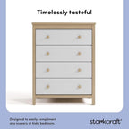 Storkcraft Alpine 4 Drawer Dresser (Driftwood and White) – GREENGUARD Gold Certified, Kids Storage Organizer, Modern 4 Drawer Chest for Bedroom, Must-Have Nursery Storage