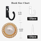 Coat Hooks-120 Pack Farmhouse Hooks with 120Pcs Metal Screws, Black Decorative Rustic Coat Hooks Rack, Wall Mounted Single Prong Robe Hook, Vintage Organizer Hanging Wire Hook Key Hooks