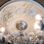 Ekena Millwork CM12BRFBS 12 1/2"OD X 3 7/8"ID X 3/4"P Bradford Ceiling Medallion Fits Canopies Up to 6 5/8", Flash Blue