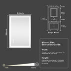 36''x24'' Lighted Mirrors for Bathroom Wall Backlit + Front Lit, Rectangular LED Bathroom Mirror Frameless with Lights Anti Fog, Dimmable, 3 Colors,Tempered Glass, Shatter-Proof (Color 1,)