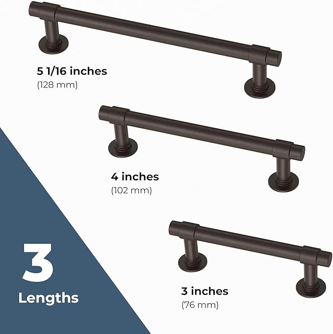 Franklin Brass Francisco (5-Pack) Cabinet Handles 3' Hole Center Deep Bronze Kitchen Drawer Pulls Dresser, Furniture Hardware P29520K-324-B