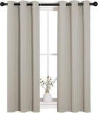 NICETOWN Room Darkening Curtain Panels for Living Room, Thermal Insulated Grommet Room Darkening Draperies/Drapes for Window (Natural, 2 Panels, W29 x L45 -Inch)