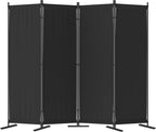Morngardo Room Divider, Folding Privacy Screens, 4 Panel Room Partitions, 88" Foldable Wall Dividers, Portable Separating for Home Office Bedroom Dorm Decor (Black)