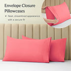 LuxClub 4 PC Sheet Set Bed Sheets Deep Pockets 16" Eco Friendly Wrinkle Free Cooling Machine Washable Hotel Bedding Silky Soft - Vermilion King
