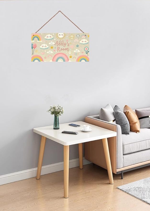Personalized Sign Rainbow Sun Cloud Wall Decor Beautiful Decoration for Home Kitchen Bar Garage Vintage Retro Poster Plaque Decor for Kids Room Nursery Wall Decorations Stuff