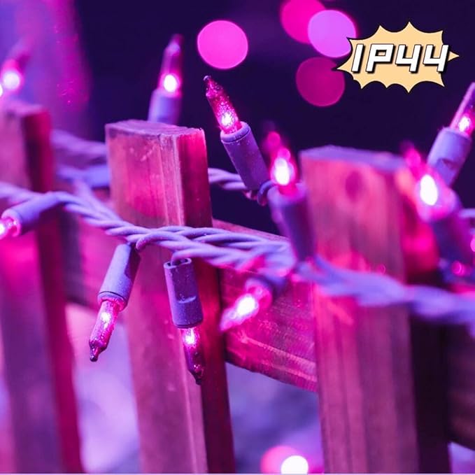 LAMPHOME Super-Bright Extendable Purple Christmas Lights Decoration 150Lights 31.9ft UL Certified Mini Bulb String Lights Set for Outdoor Halloween Home Christmas Tree Garden Holiday Party Patio Decor