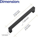 Ravinte 32 Pack Square Cabinet Handles Matte Black Cabinet Pulls Drawer Pulls 6-1/4 Inch Kitchen Hardware