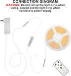 16.4ft COB LED Strip Light with Remote, 3000K Dimmable Bright Warm White Led COB Strip Light, White Continuous Led Strip Light for Mirror, Stair, Cabinet, Room