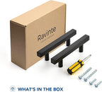Ravinte 25 Pack Matte Black Cabinet Pulls Slim Kitchen Cabinet Handles 5 inch Hole Center Drawer Pulls Kitchen Drawer Handles Square Hardware Cupboard Hardware