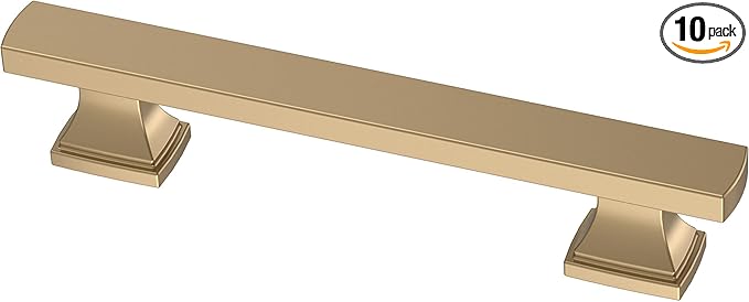 FRANKLIN BRASS Tiered Foot (10-Pack) Cabinet Handles 3-3/4" Hole Center Pulls | Champagne Bronze Hardware Kitchen Door, Drawers, Dressers, Furniture P49573C-CZ-B