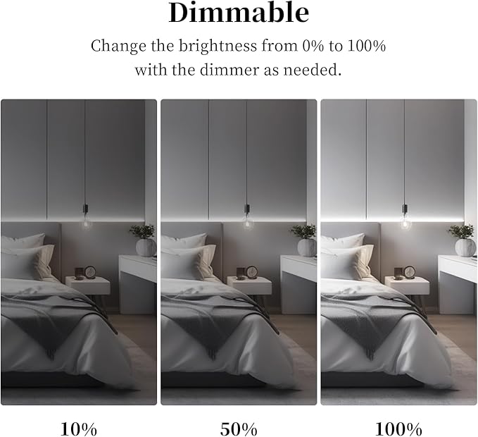iNextStation COB LED Strip Light White 6000k 16.4FT 5M DC12V CRI 93+ Dimmable Flexible LED Tape Lights for Bedroom, Kitchen, TV Backlight, Cupboard, Wardrobe, Home Lighting Decor