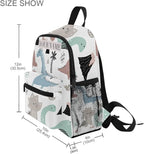 OREZI Custom Mame/Text Preschool Backpack with Chest Strap,Personalized Dino Scandinavian Style Mini Toddler Backpack Daycare Toy Bag for Boys Girls,10 x 4x 12 Inches