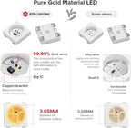BTF-LIGHTING WS2812B IC RGB 5050SMD Pure Gold Individual Addressable LED Strip 16.4FT 150LED 30Pixel/m Flexible Full Color IP67 DC5V for DIY Chasing Color Project(No Adapter or Controller)