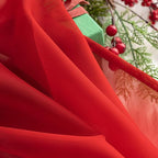 MIULEE Christmas Sheer Window Scarf Valance Extra Long Topper Elegant Swag Curtains Luxury Draping Fabric for Wedding Arch Party Ceremony Canopy Bed Living Room, 54'' x 144'', 1 Panel Red