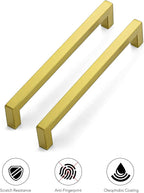 Ravinte 30 Pack 7-1/2 Inch Square Cabinet Handles Cabinet Pulls Brushed Brass Drawer Pulls Kitchen Cabinet Hardware Kitchen Handles for Cabinets Cupboard Handles Drawer Handles