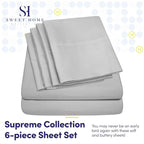 King Size Bed Sheets - 6 Piece 1500 Supreme Collection Fine Brushed Microfiber Deep Pocket King Sheet Set Bedding - 2 Extra Pillow Cases, Great Value, King, Silver