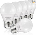 comzler LED Refrigerator Light Bulb, E26 LED Bulbs 60 Watt Equivalent, A15 Appliance Small Bulbs E26 Base with 4000K Natural White, Ceiling Fan Bulb, 600LM Indoor Outdoor Light, Non-Dimmable, 6 Pack